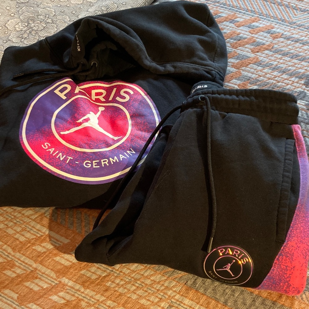 Jordan Black and Pink Paris Saint-Germain Joggers set